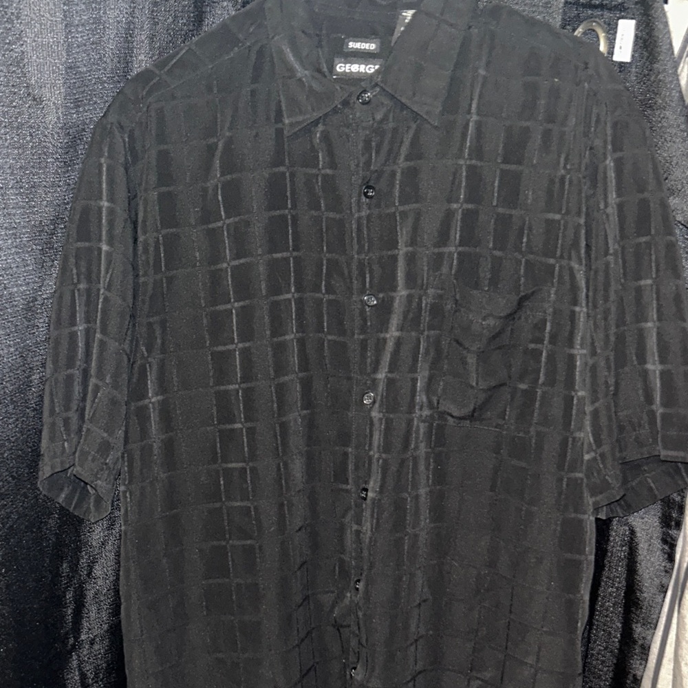 George Black Textured Men's Shirt